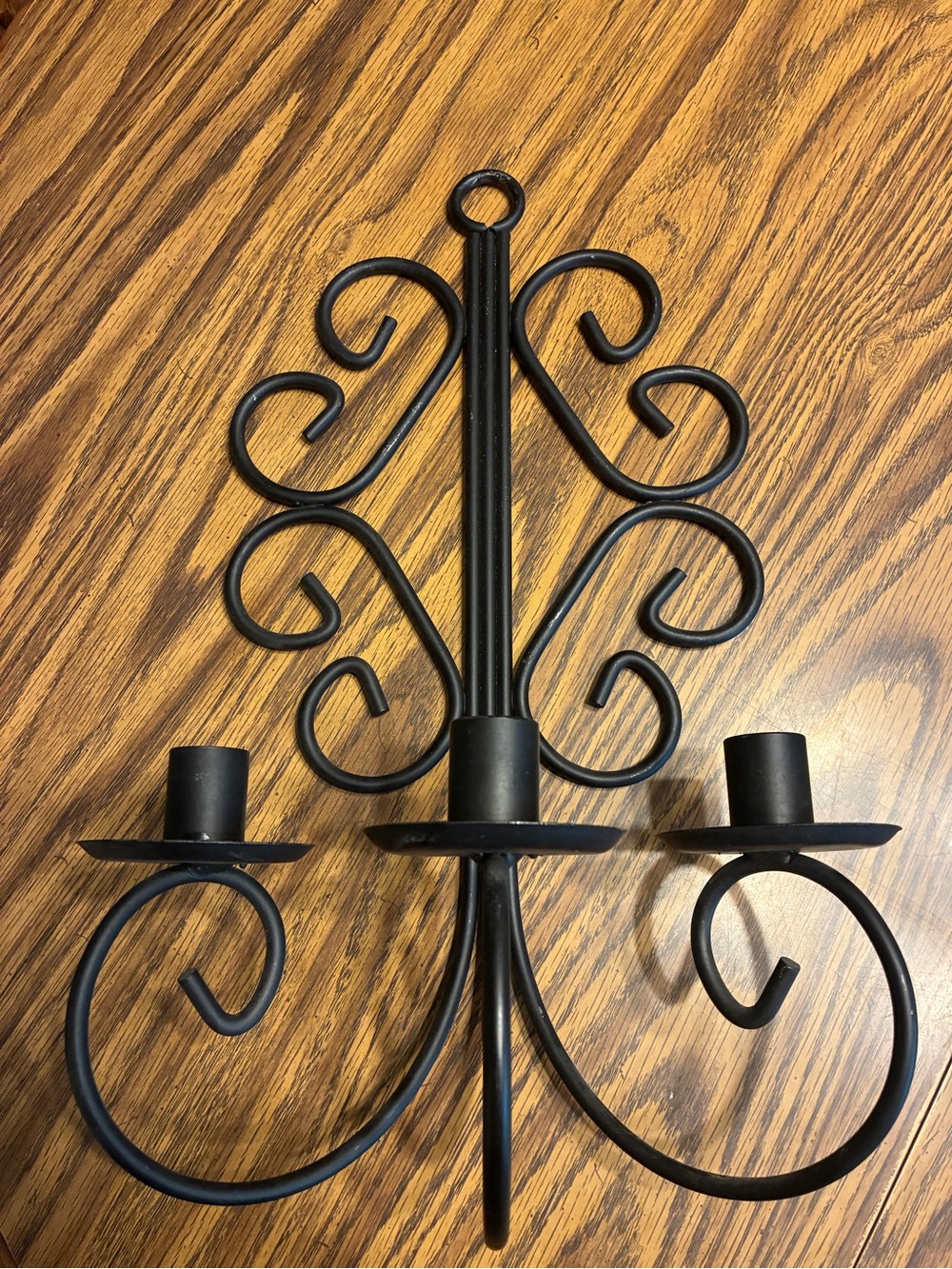 Black Scroll Metal Wall Sconce Candle Holder